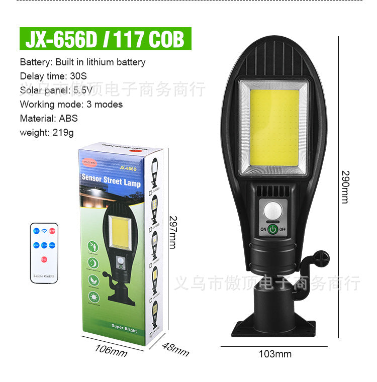 Outdoor Solar Light Human Body Sensing Wall Light Integrated Street Light with Remote Control Garden Light Waterproof Garden Light