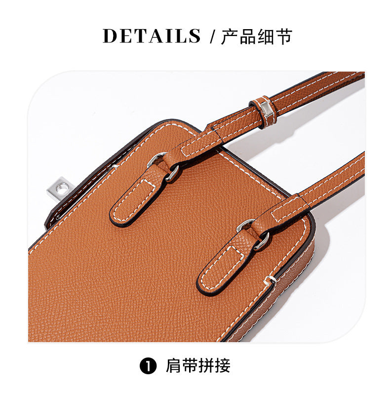 New Fashion Versatile Lock Buckle Phone Bag Solid Color Palm Print Box Bag Simple Mini Crossbody Bag for Women
