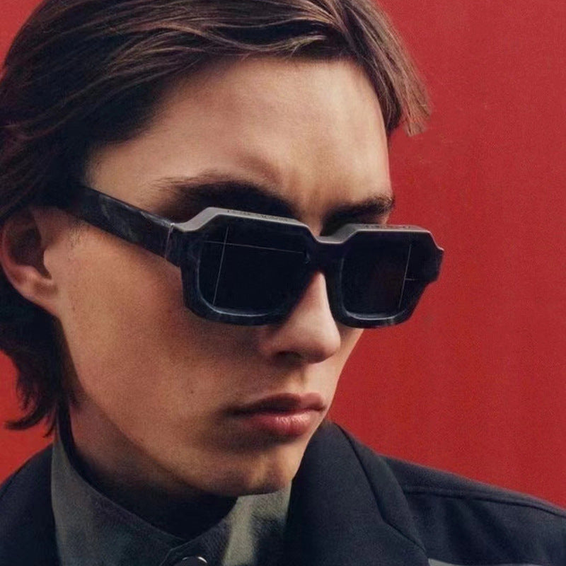 New Fashion Square Frame Sunglasses for Men and Women with a High-End Feel INS European and American style sunglasses outdoor glasses sglasses