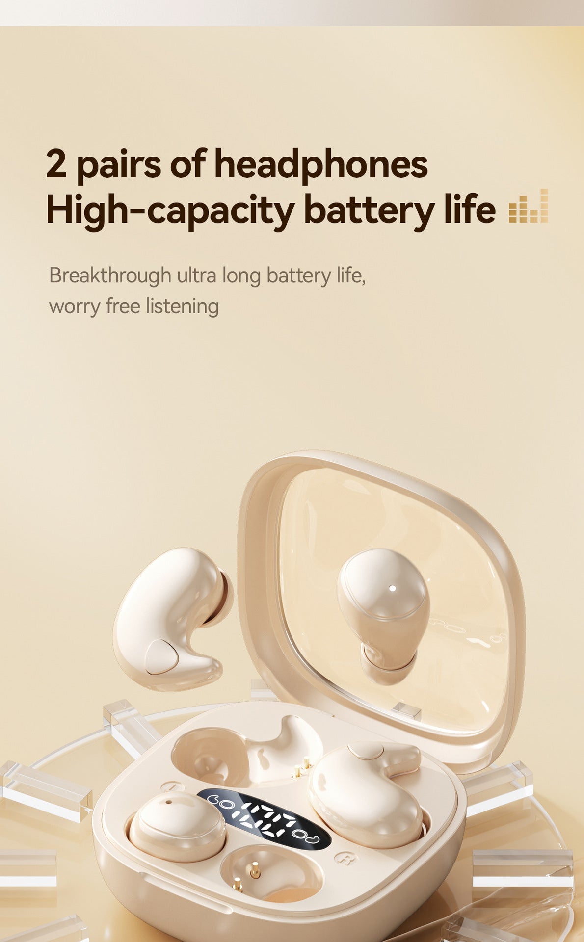 New M1262-in-1 Wireless Sleep Mini Long Battery Life Ultra-High Sound Quality Wireless Bluetooth Earbuds