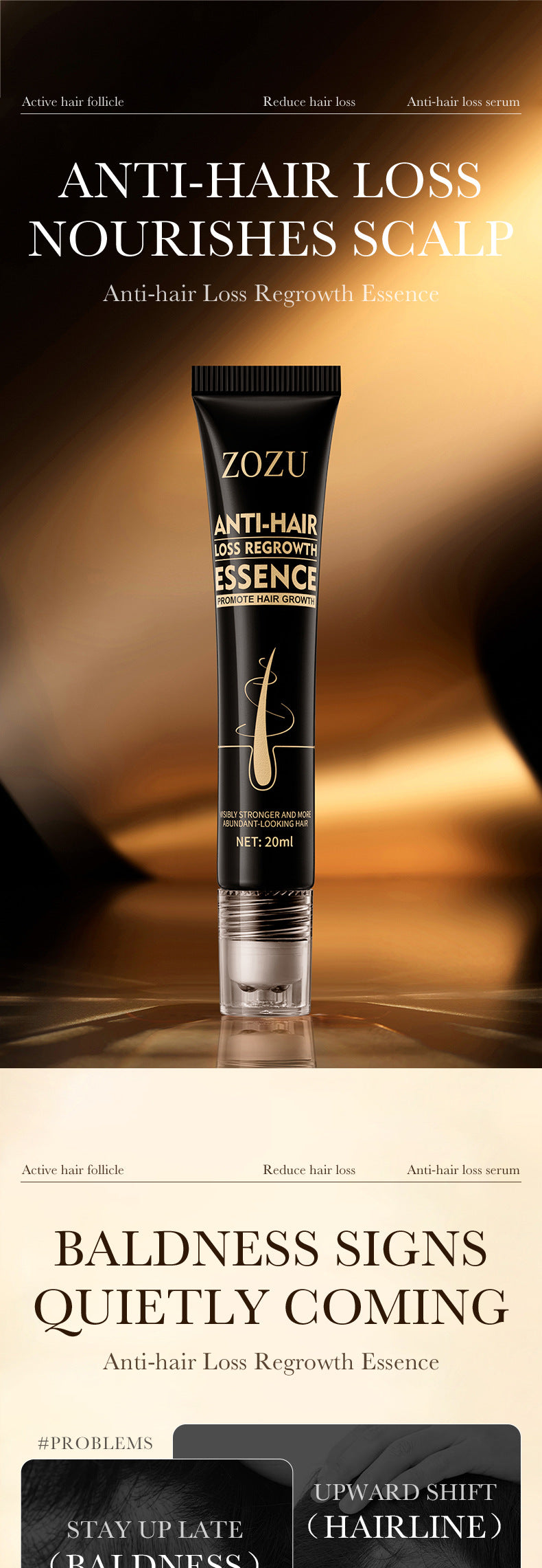 Anti-Hair Loss Serum ZOZU Strengthen Hair Roots Improve Hair Loss Hair Growth Essence  Wholesale