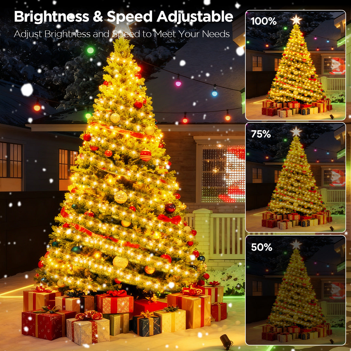Christmas Tree Lights Christmas Garden Decoration Lights RGB Lighting Linear Light Waterfall Tree Clothing Hanging Tree Light LED New Product
