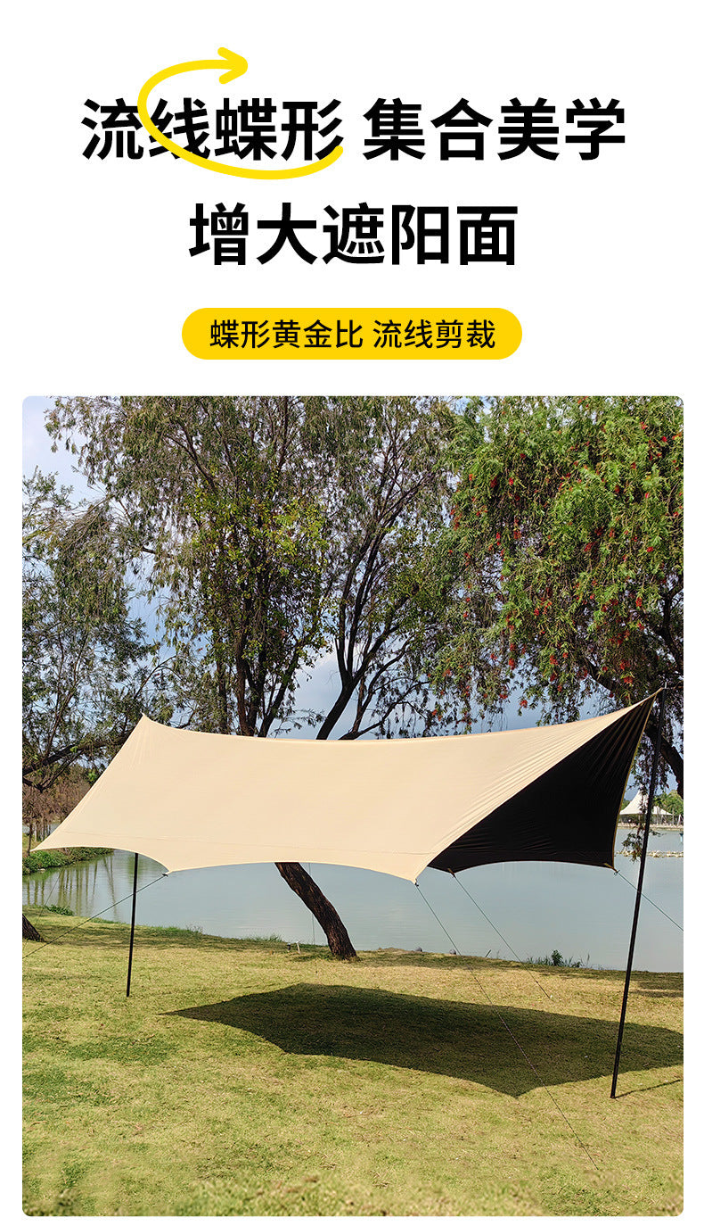 Canopy Black Glue Tent Outdoor Rainproof Camping Picnic Sunshade Rainproof Portable Camping Sunshade Square