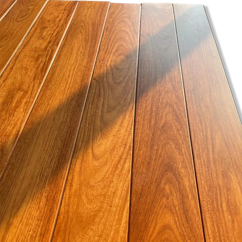 ENF Certified AB Grade Padauk Click Lock Three-Layer Solid Wood Flooring Waterproof Anti-slip for Living Room & Outdoor Use