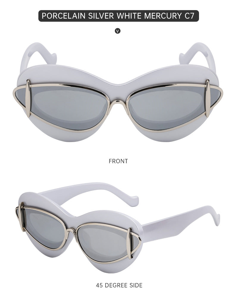 New European and American Fashion Cat Eye Sunglasses for Women Driving, Same Style as Internet Celebrities Y2K Trendy Small Frame Sunglasses sunglas