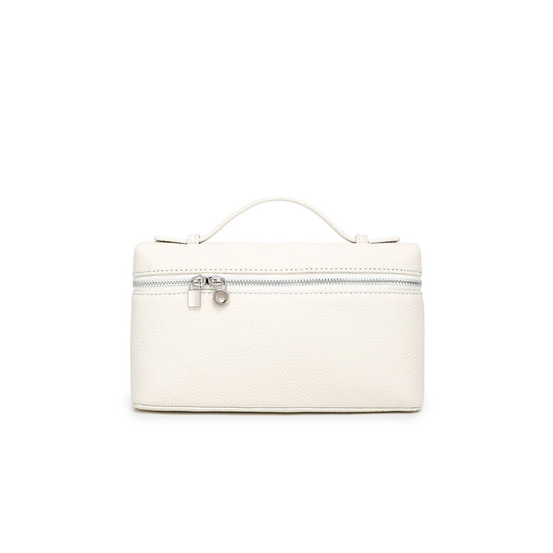 GIgi Same Style Women's Bag Niche Elegant Handheld Lunch Box Bag Women Simple Top Layer Cowhide Single Shoulder Crossbody Small Bag