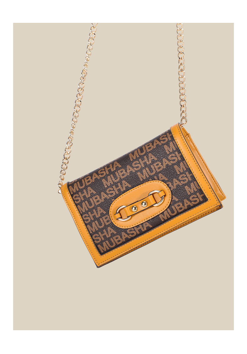 New Trendy Fashion Classic Retro Old Pattern Small Square Bag Personality Shoulder Bag Stylish Chain Crossbody Bag