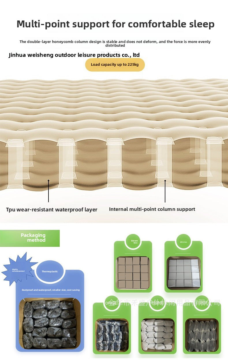 Inflatable Mattress Outdoor Automatic Hiking Camping Tent Moisture-Proof Mat Single Thick Home Sleeping Pad Air Mattress Bed