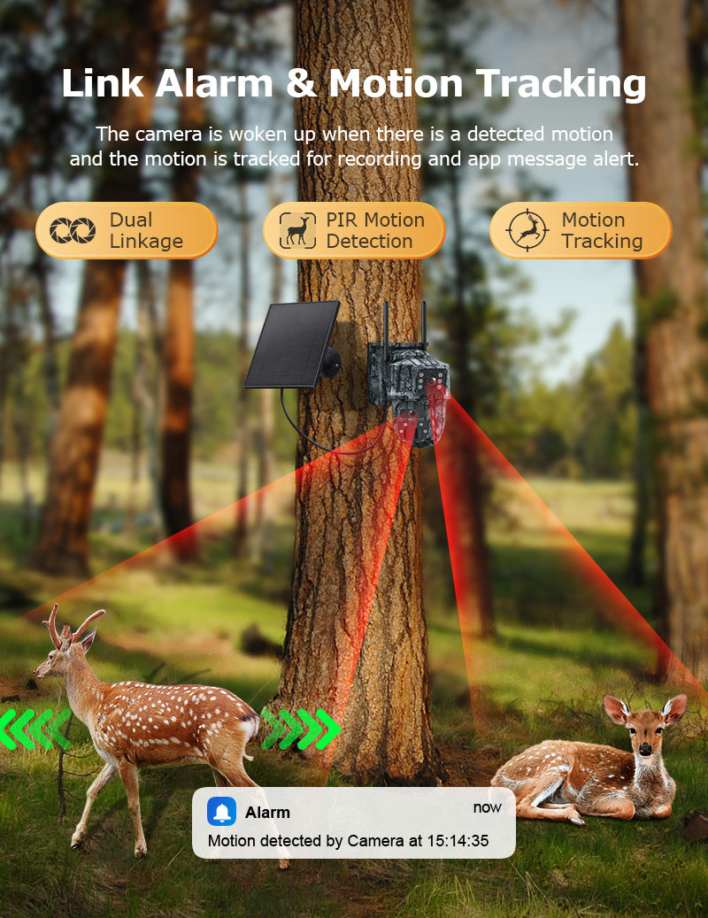 New Product AOV Solar-powered Camera6MP HD Binoculars4G Outdoor Camouflage Solar Camera