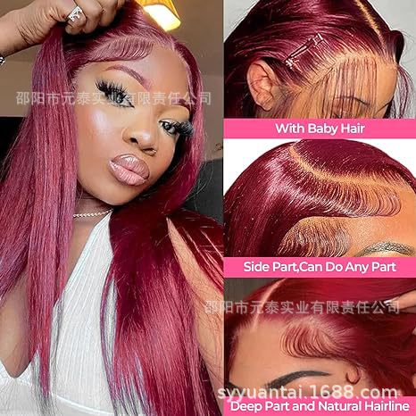 99J Burgundy Lace Front Wigs 13x4 Straight Lace Frontal Wigs