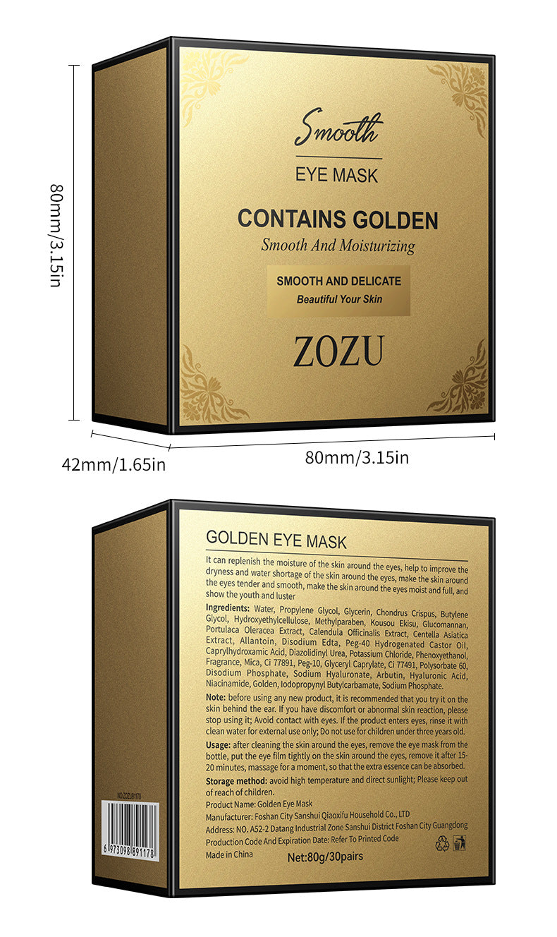Eye Mask ZOZU Golden Avocado Moisturizing and Hydrating   foreign trade skincare products live wholesale