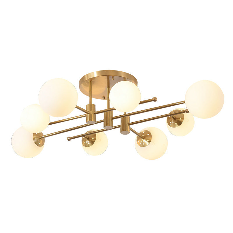 All-Copper Ceiling Light Nordic Creative Lighting Living Room Light Master Bedroom Ceiling Light Post-Modern Minimalist Dining Room Light