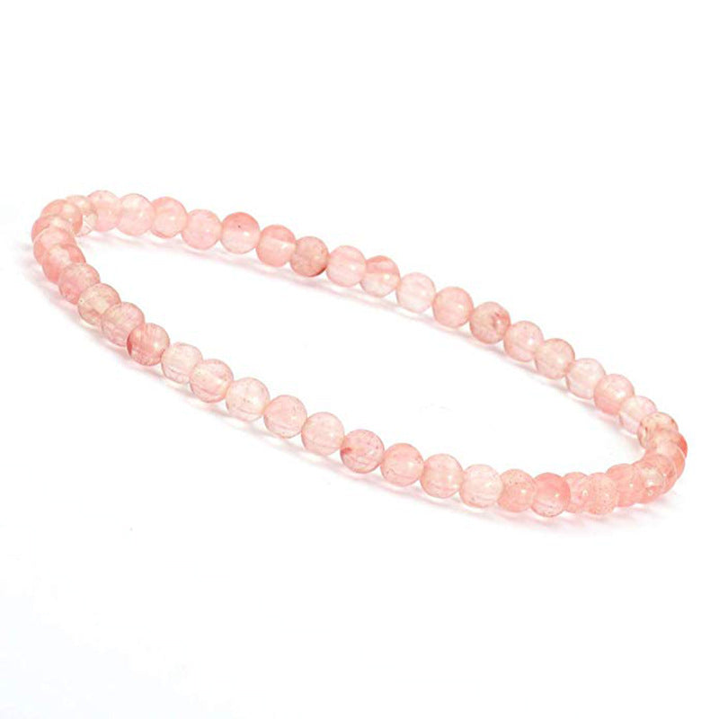 4mm Tiger Eye Stone Bracelet Small Natural Stone Striped Agate White Pine Beaded Moonstone Women's Bracelet
