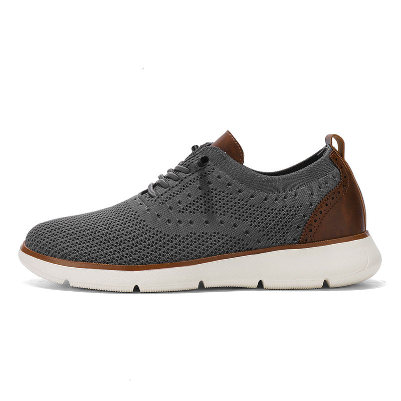 Foreign Trade Large Size Men's Shoes Lightweight Casual Sports Shoes Breathable Flyknit Mesh Loafers One-Piece Dropshipping Fashion Versatile