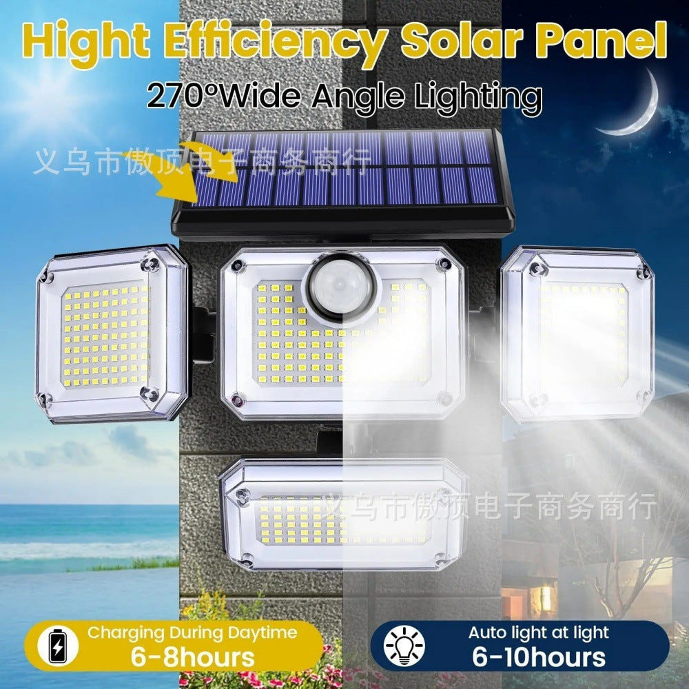 New outdoor solar street light wall light333LED Light Strip Remote Control Garden Waterproof Human Body Sensor Light