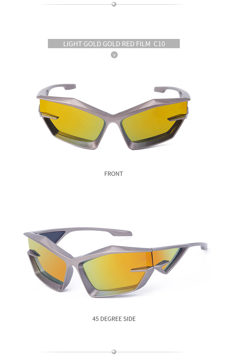 European and American style unique shaped sunglasses for men Y2K Millennium Future Technology Sunglasses for Women Trendy Glasses Wholesale
