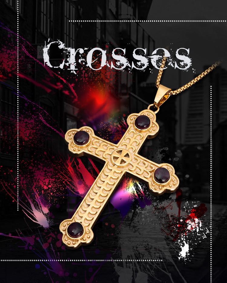 New Arrival European and American Style Viking Cross Shape Personality Fashion Daily Versatile Genuine Polished