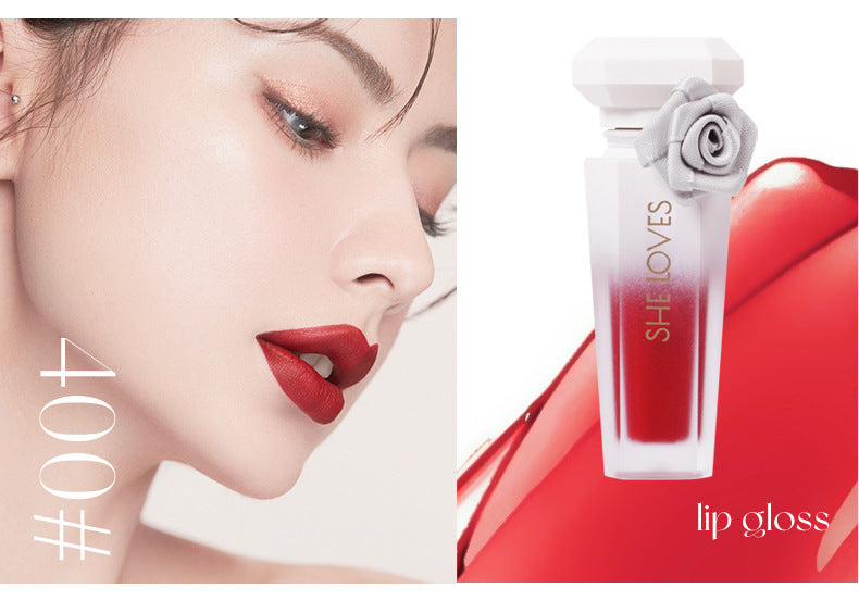 Europe and America SHELOVES Rose Matte Lip Glaze Long-lasting Non-stick Cup Non-fading Genuine Lip Gloss Makeup Wholesale
