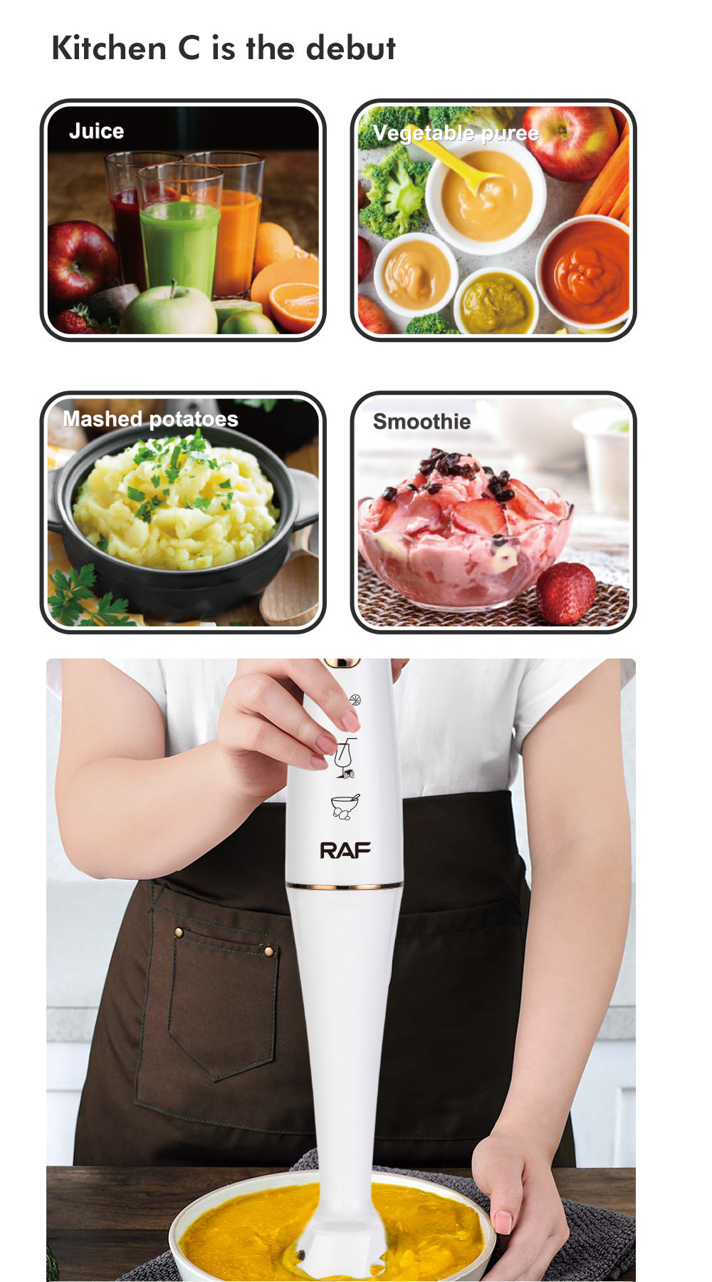 European Standard Fruit Juicer Food Processor Kitchen Small Appliance Multifunctional Electric Mixer Single Stick
