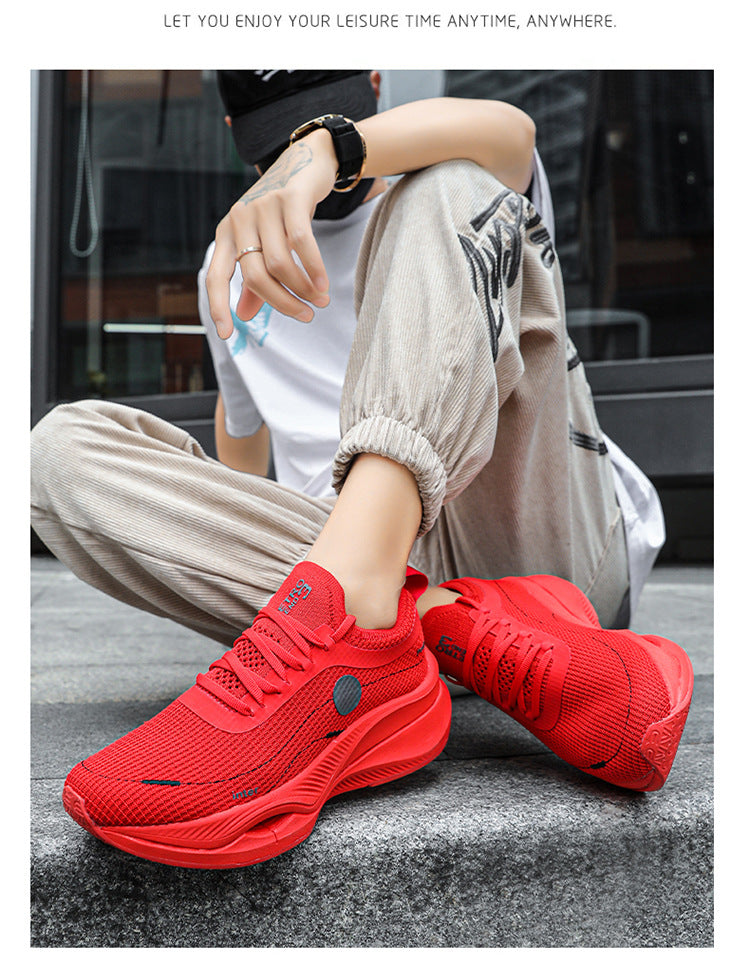 Summer Fly Electric Rebound Shock Absorption Running Shoes Men's Shoes Fly Weave Breathable Comfortable Physical Exam Training Marathon Sports Shoes