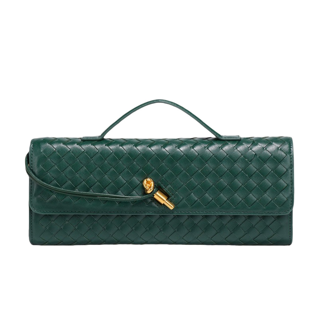 European and American Niche Woven Single Shoulder Baguette Bag Fashion Horizontal Clutch Bag Organ Lady Crossbody Bag Long Bag