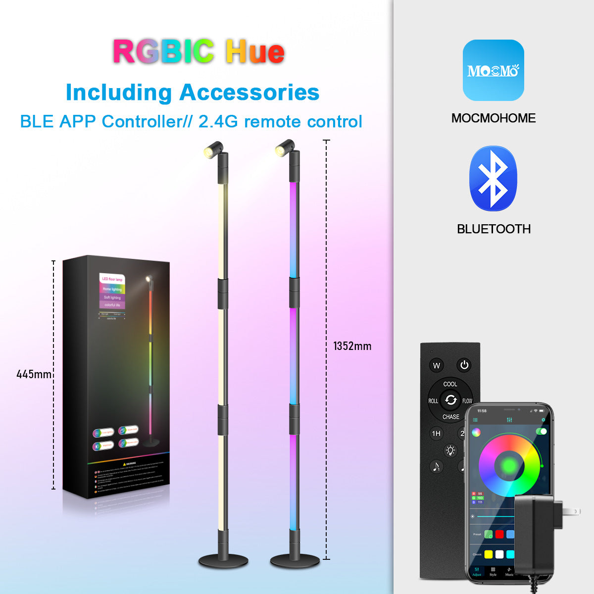 led Floor Lamp Bluetooth Floor Lamp rgb Atmosphere Light Corner Floor Lamp Colorful Floor Lamp Smart Graffiti Model