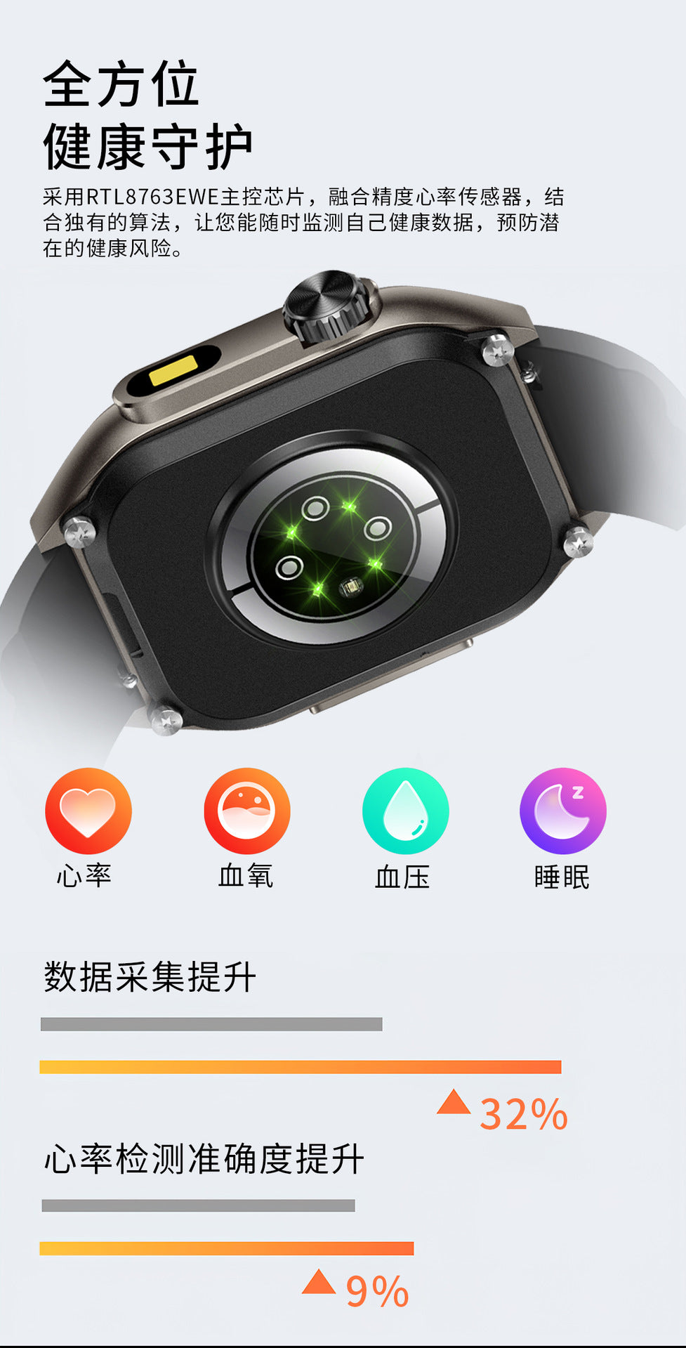 ZW10 Max Smart Watch Bluetooth Call True Heart Rate Step Sleep Monitor Flashlight Outdoor Three-Proof Sports