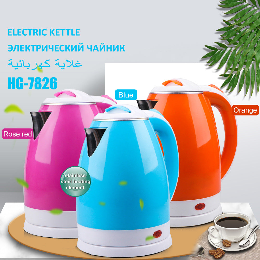 European Standard Large Capacity Electric Kettle Automatic Power-off Electric Heating Kettle Stainless Steel Household Boiling Water Kettle2.L