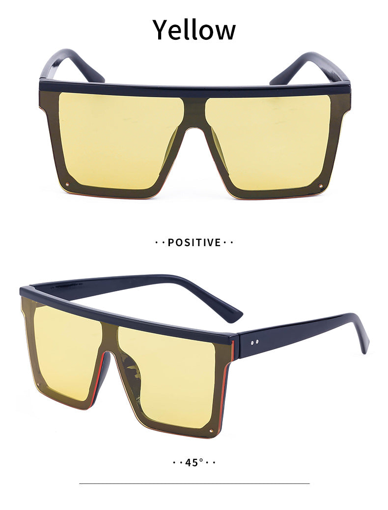 One-piece Lens Sunglasses for Men, High-end Fashion Sunglasses for Women, European and American Style Large Frame Square Glasses sunglasses