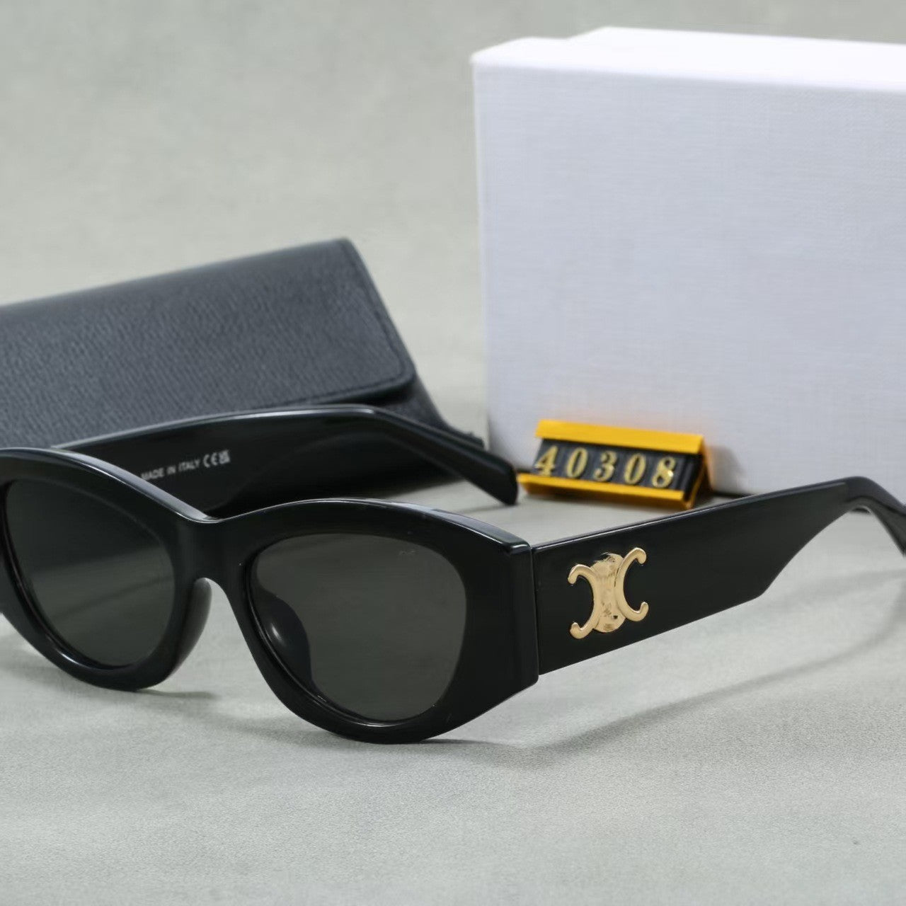High Quality CL Arc De Triomphe40308Sunglasses Liu Shishi Same Style Cat Eye Fashion High-end Feel Women's Sunglasses UV400