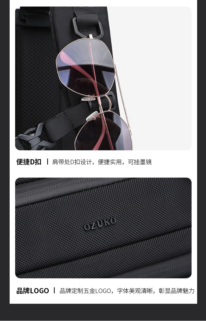 Business Computer Backpack Men's Multifunctional Large Capacity Waterproof Commuting Backpack Shoulder Portable Computer Bag