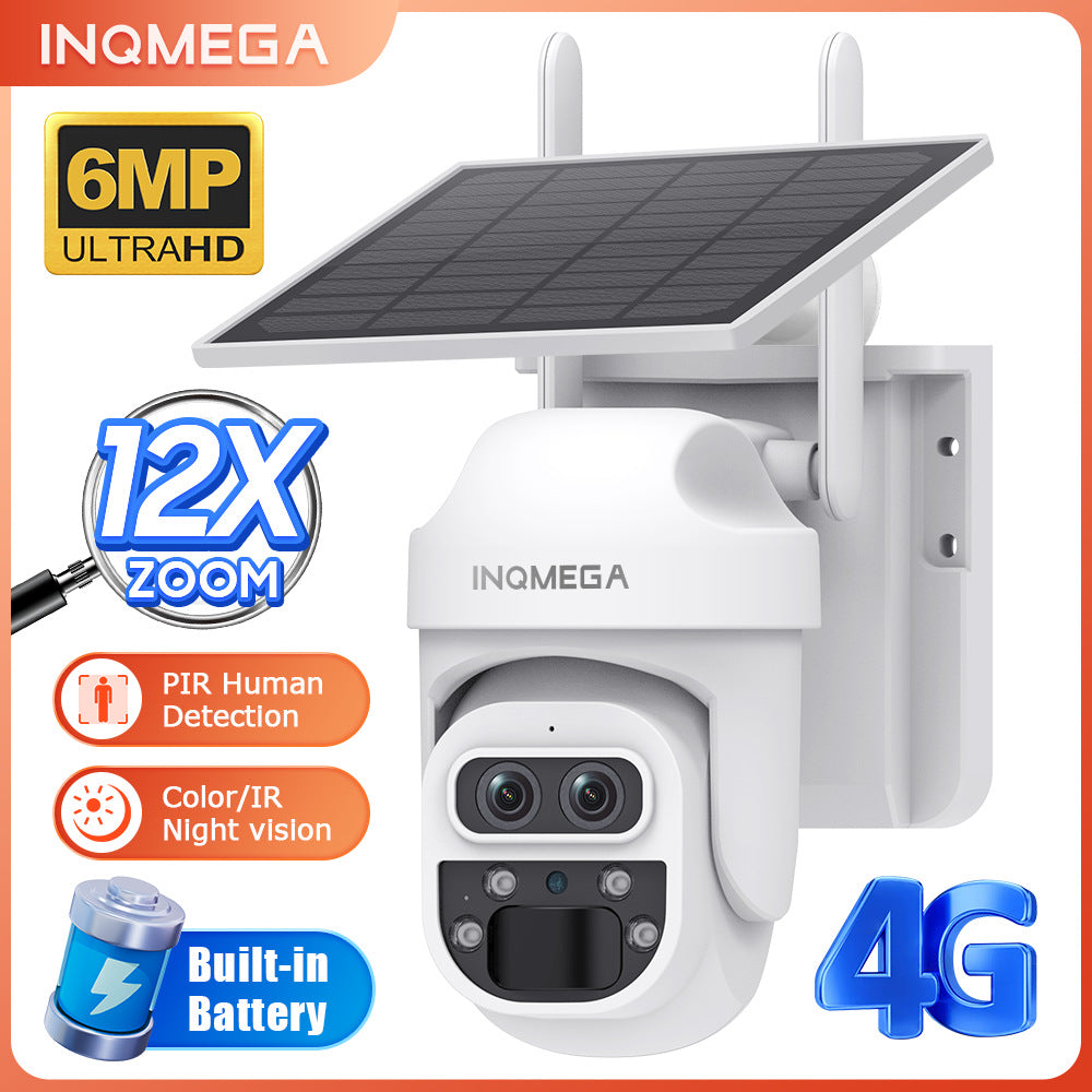 4G Solar Camera Camera12High Magnification Low Power Consumption Surveillance600Wanquan Color Camera Outdoor Waterproof