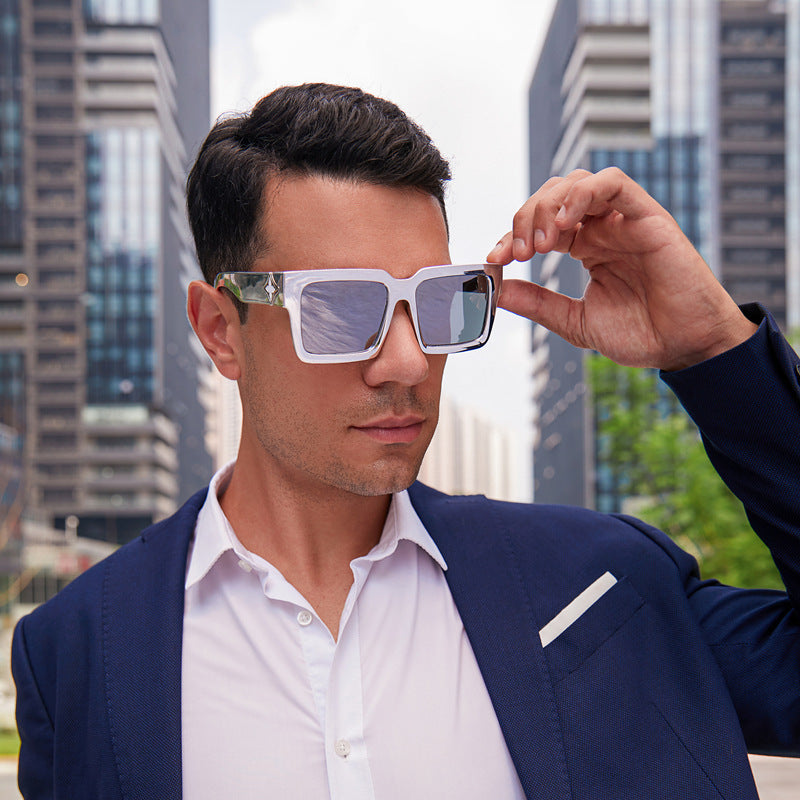 20252024 New Rich Man Sunglasses Men Trendy High-end Square Frame Sunglasses Men Glasses sunglass