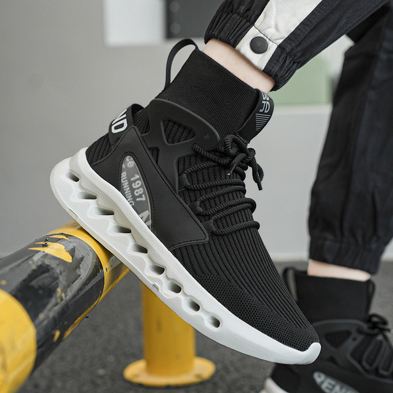 Autumn Winter New Large Size Men's Casual Shoes Youth High-top Shoes Blade Sports Shoes Versatile Running Trendy Shoes