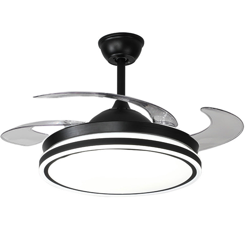 Invisible Fan Light Nordic Ceiling Fan Light High Wind Power Living Room Dining Room Bedroom Ceiling Mounted Variable Frequency Electric Fan Ceiling Light Integrated
