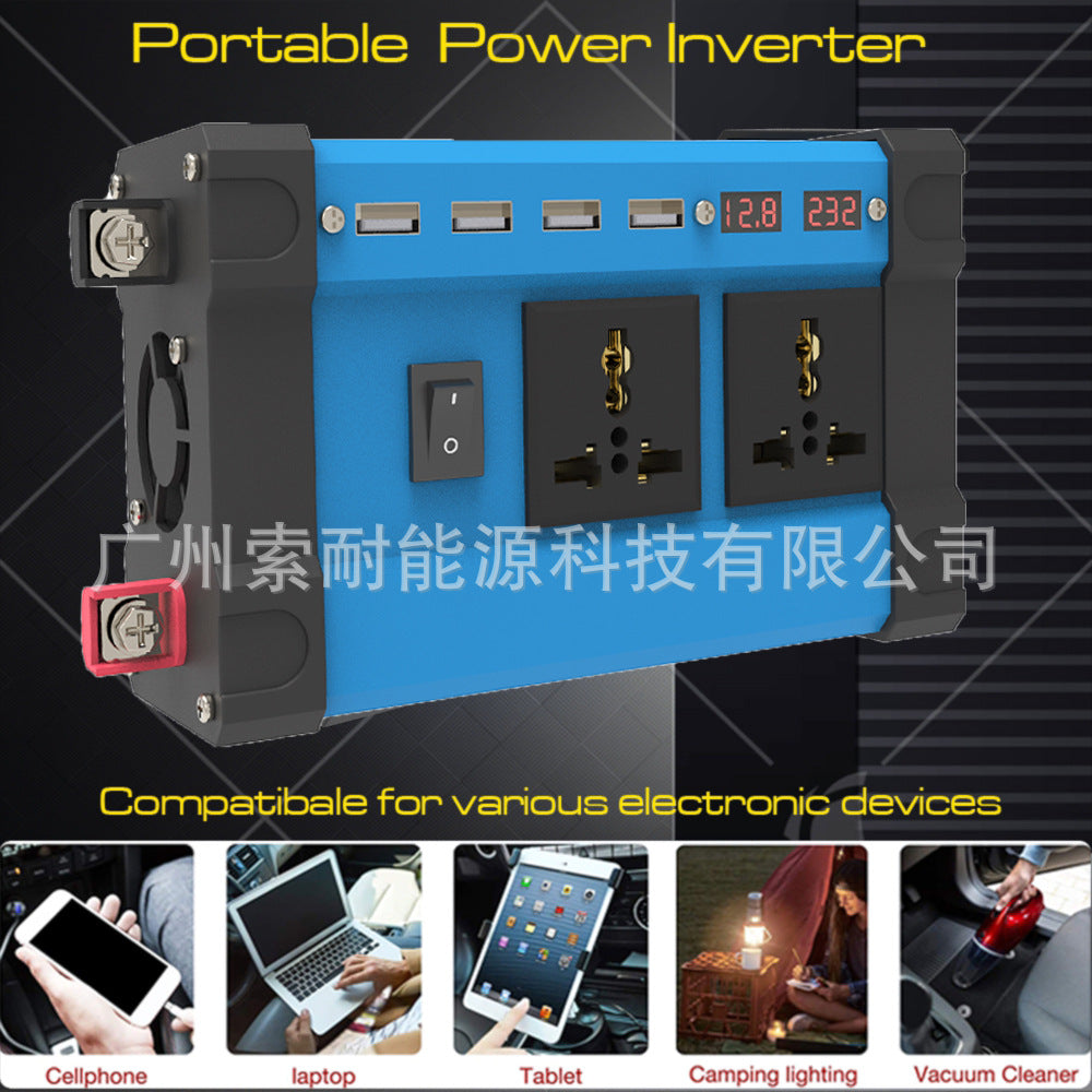Car Converter Automotive Small Appliances300W/500W Inverter12V Turn110V/220V 4USB 2Socket