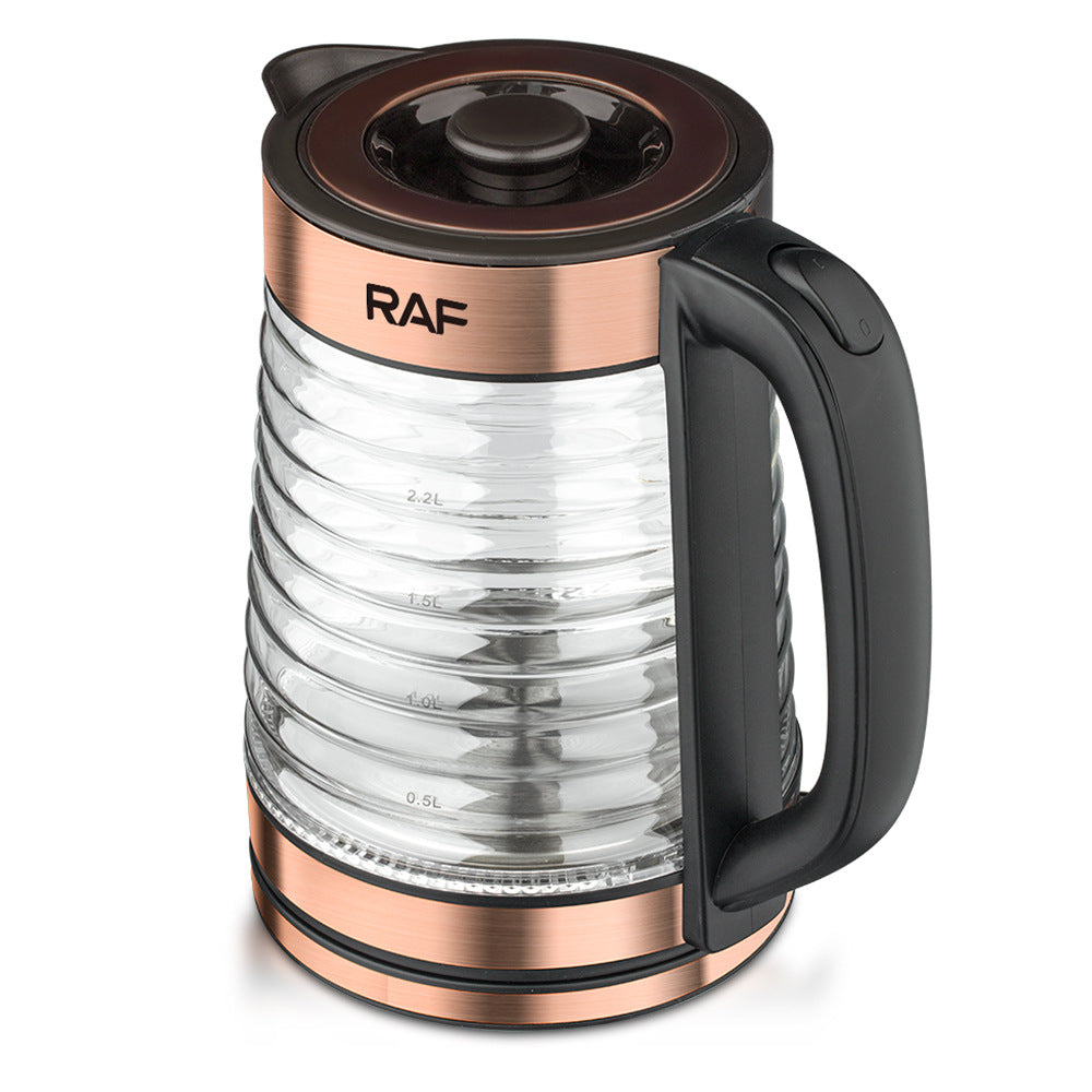 RAF European Standard Transparent Glass2.2L Electric Kettle Automatic Large Capacity Multi-Functional Kettle Overheat Protection