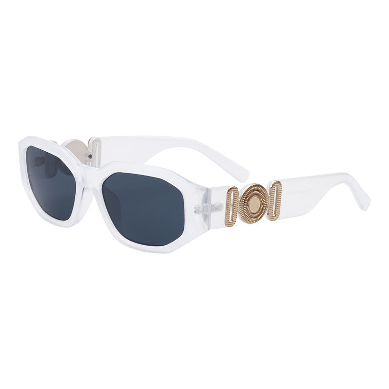 2025New Small Square Frame Sunglasses European and American Trendy Head-Shaped Polygonal Glasses Small Frame Sunglasses for Men
