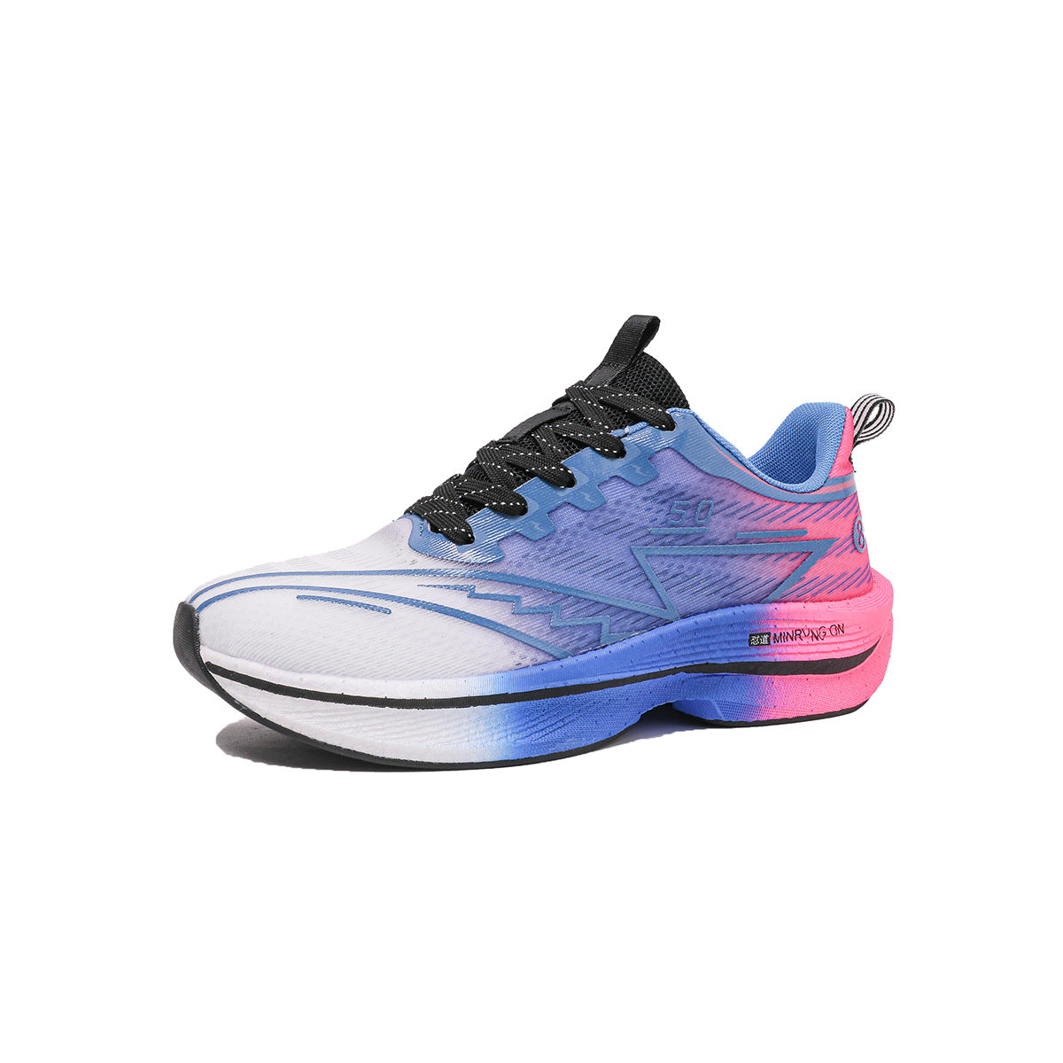 Carbon Plate Running Shoes Mesh Ultra-light Breathable Sports Shoes Men Couple All-match Casual Popcorn Running Shoes Breathable Lightweight