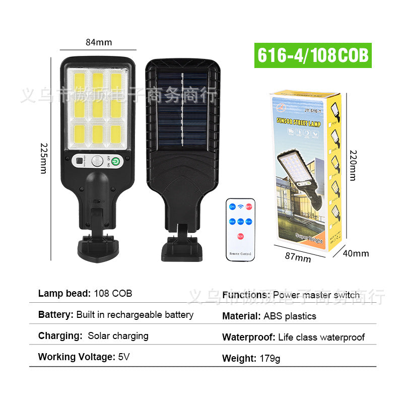 Outdoor Solar Street Light New Human Body Sensing Garden Light with Remote Control LED Wall Lamp Waterproof Garden Light