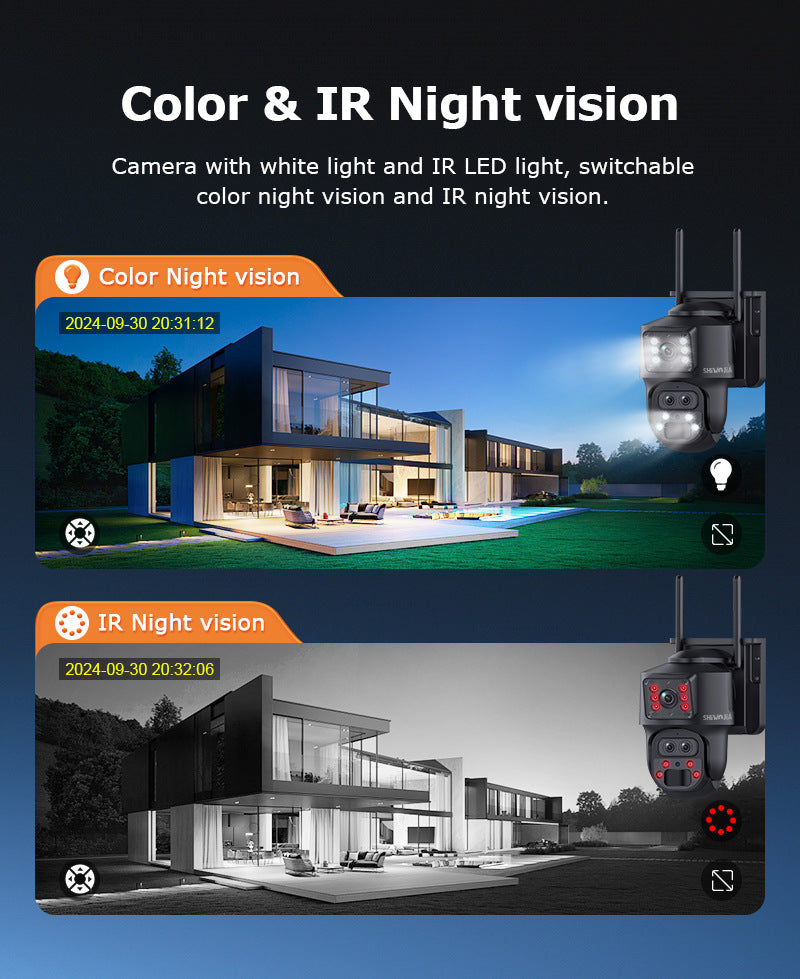 Outdoor4G Wireless HD Three Lens Solar Camera600Wan Remote Early Warning Fish Pond15Camera