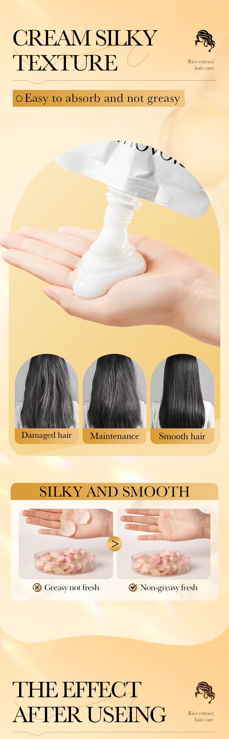 Rice Puree Hair Mask400gBIOAOUA Smooth and Fluffy Hair Conditioner  Wholesale