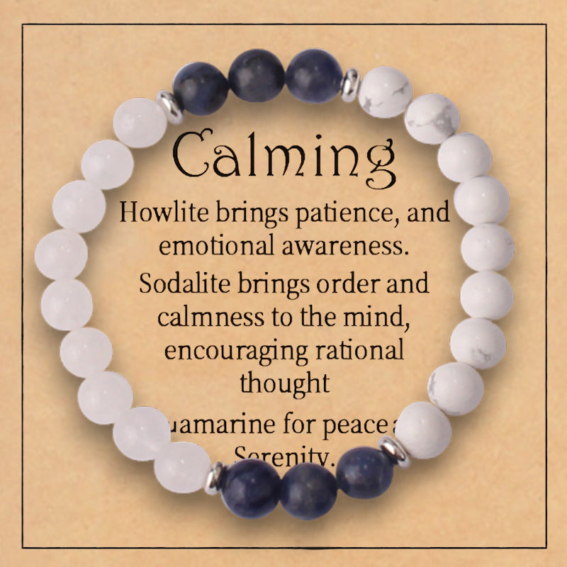 Women's White Pine Spacer Bracelet European and American Couple Obsidian Magnetic Bracelet8mm Beaded Amethyst Tiger Eye Bracelet