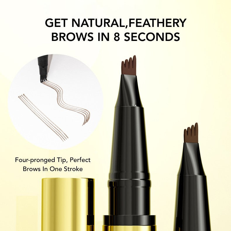 European Beauty Double-Ended Multi-Prong Plush Eyebrow Pencil+Styling Eyebrow Gel with Eyebrow Card Eye Set