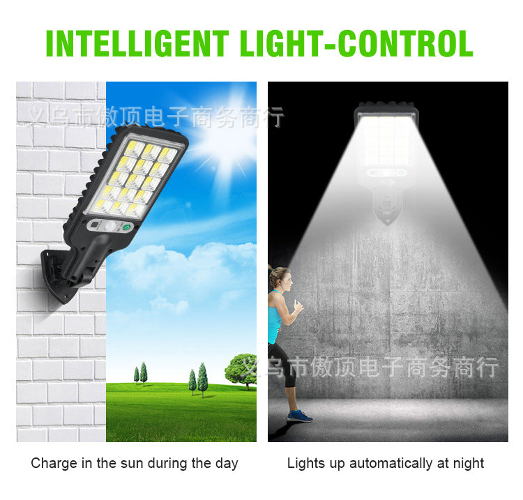 New Solar Street Light LED Outdoor lighting human body sensor garden light with remote control wall lamp Waterproof