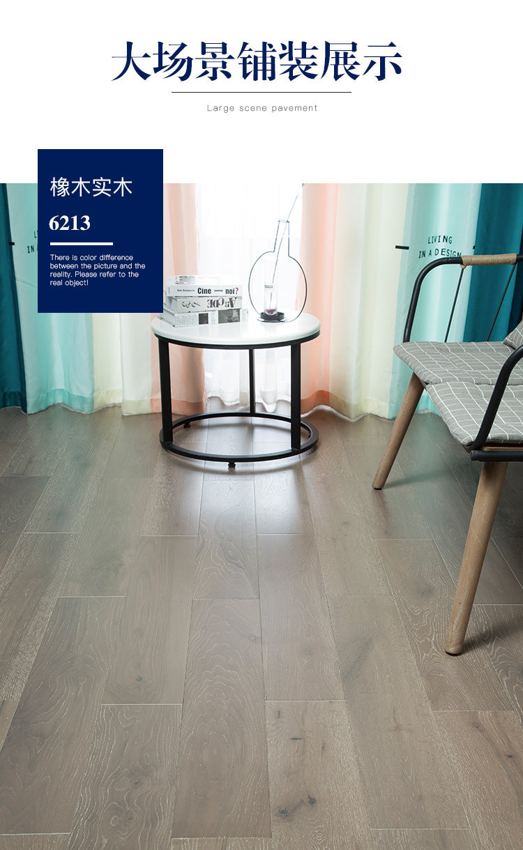 In-stock Solid Oak Flooring from Source Scar Modification Hand Scratch Pattern Original Wood Floor Solid Wood with Dragon Bone Design