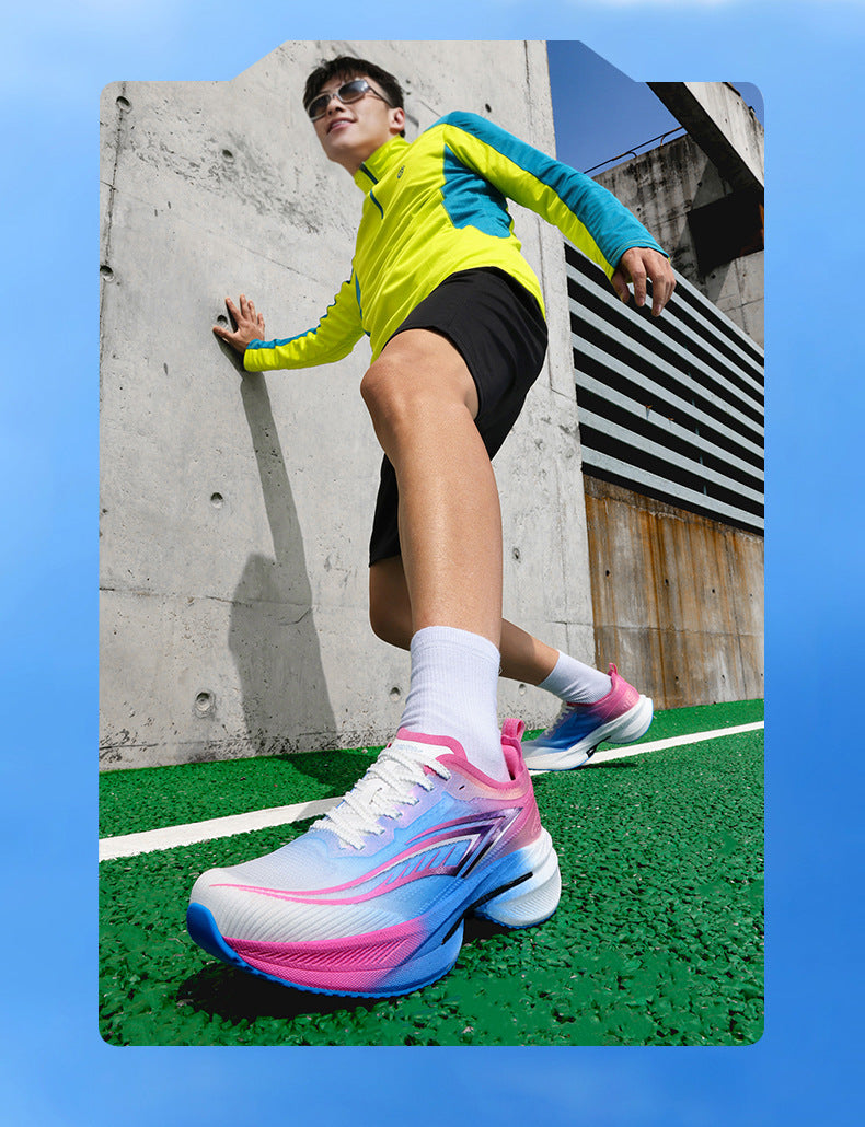 Spring Running Shoes Professional Physical Test Student Middle School Entrance Exam Field Training Shoes Carbon Plate Sports Casual Shoes Shock Absorption Men's Shoes