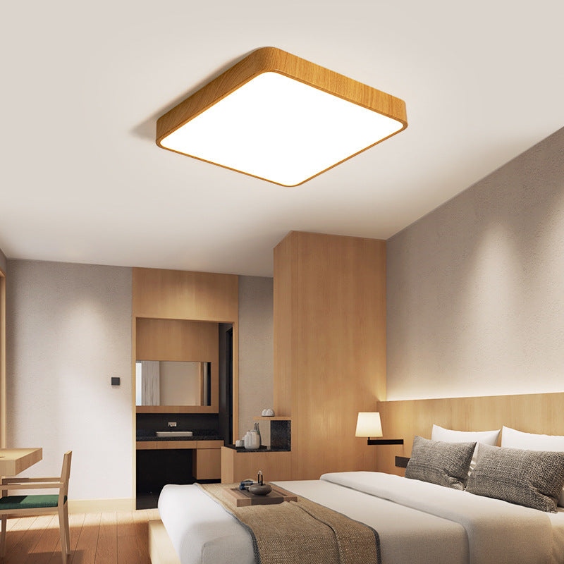 Nordic Ultra-Thin Imitation Wood Grain Ceiling Light Round Modern Minimalist led Room Bedroom Lamp Iron Art Balcony Living Room Lamp