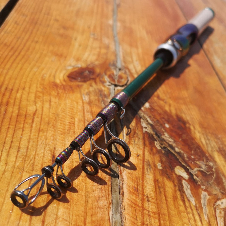 E-commerce Ultra-short Carbon Fiber Shrink UL Portable Lure Rod Electroplated Telescopic Stream Lure Rod
