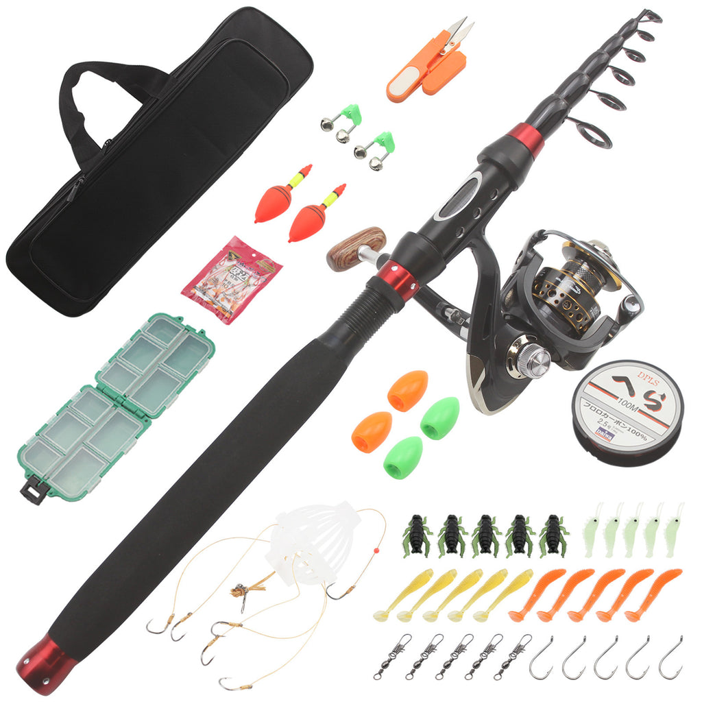 Comfortable Extended Handle Carbon Short Section Telescopic Lure Rod FBA Fishing Gear Set Short Casting Rod